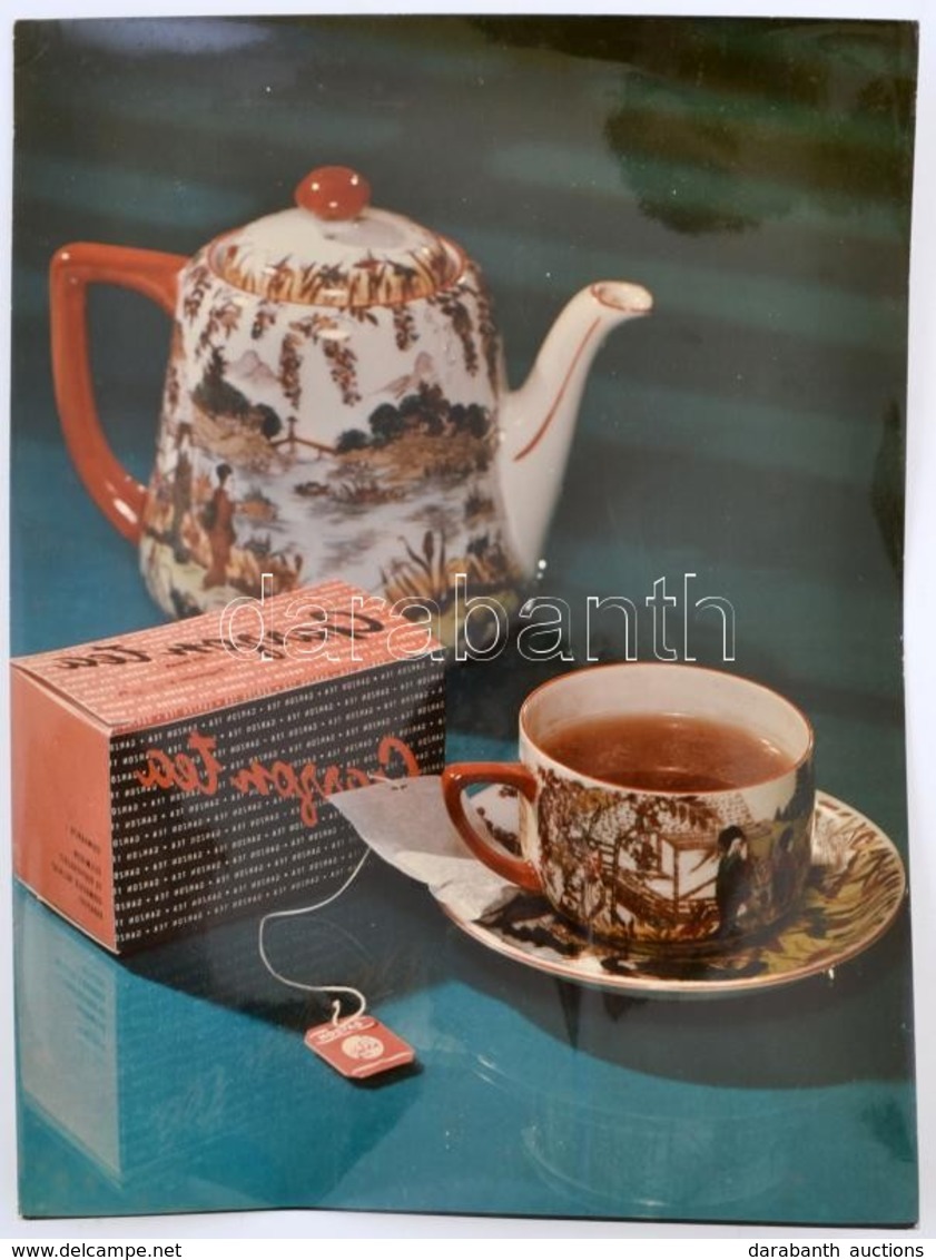 Cca 1965 Dr. Csörgeő Tibor (1896-1968): Garzon Tea, Jelzés Nélküli Vintage Reklámfotó A Szerző Hagyatékából, Rontott Kóp - Sonstige & Ohne Zuordnung