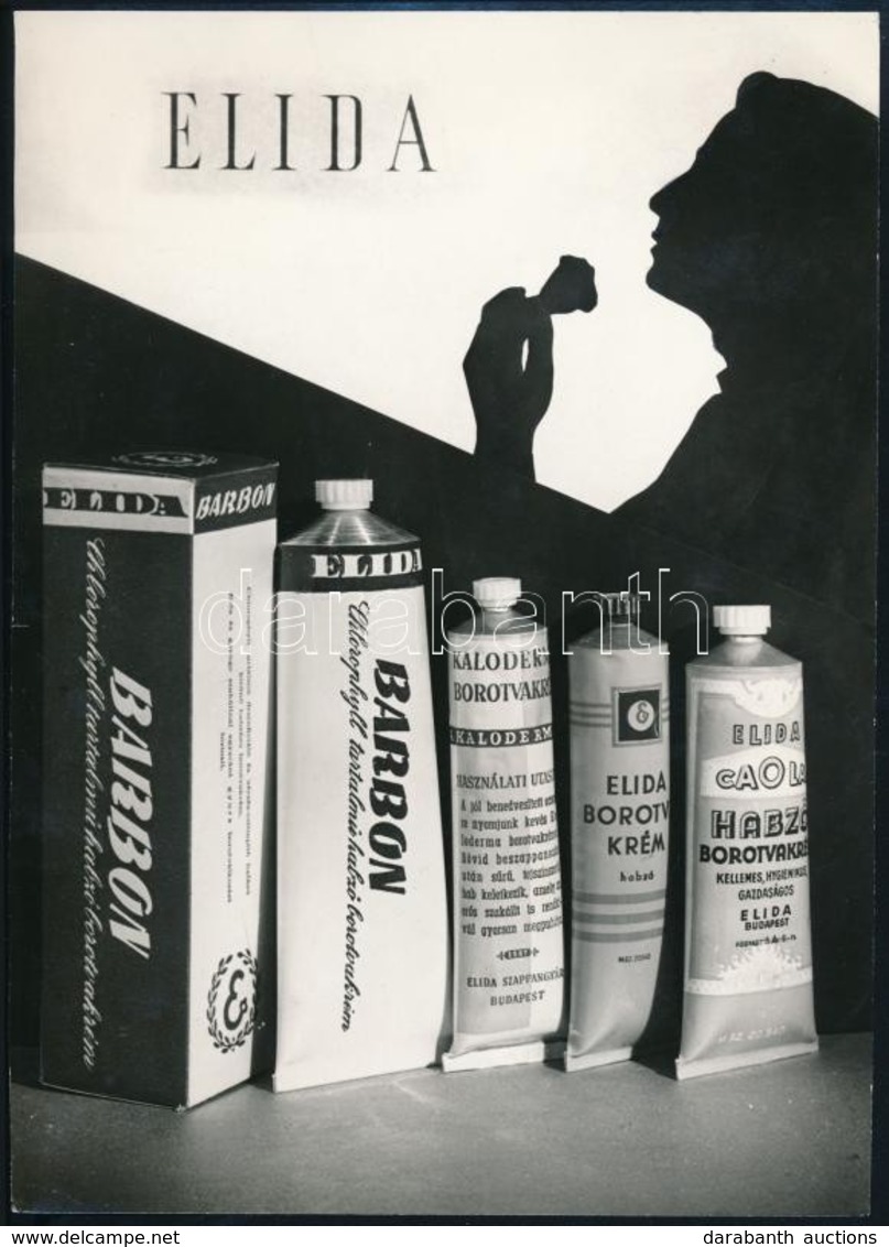 Cca 1960 Dr. Csörgeő Tibor (1869-1968): Elida Borotvahab Reklám, Pecséttel Jelzett Fotó, 24×17 Cm - Otros & Sin Clasificación