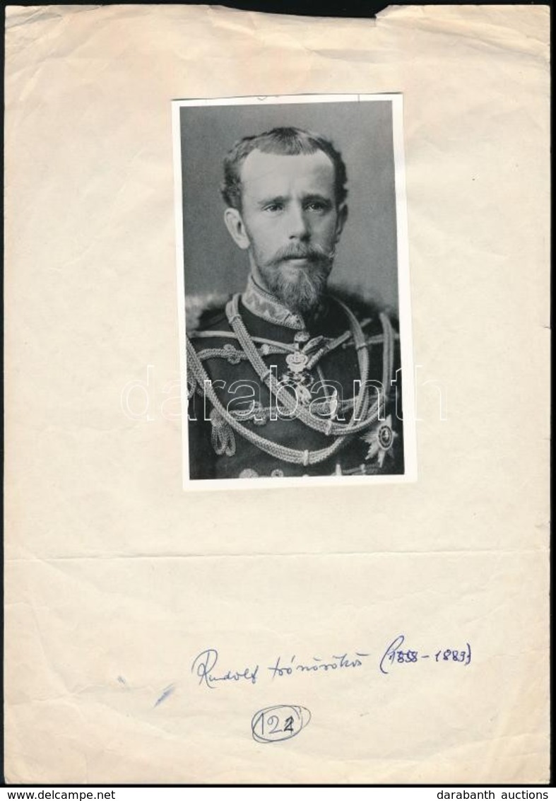 Rudolf Trónörökös (1858-1889), Levelezőlap Méretű Fénykép A4-es Papírlapra Felragasztva, A Kép Bizonyára Későbbi Másolat - Otros & Sin Clasificación