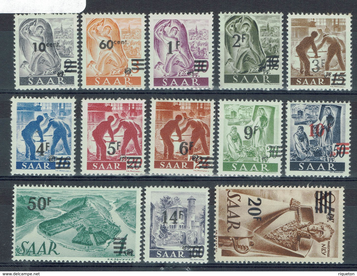 Sarre - 1947 - Série Surchargée 216/228 Dont 227 A - Neufs Sans Charnières XX - ( 4 Timbres Légères Adhérences) - TB - - Nuovi