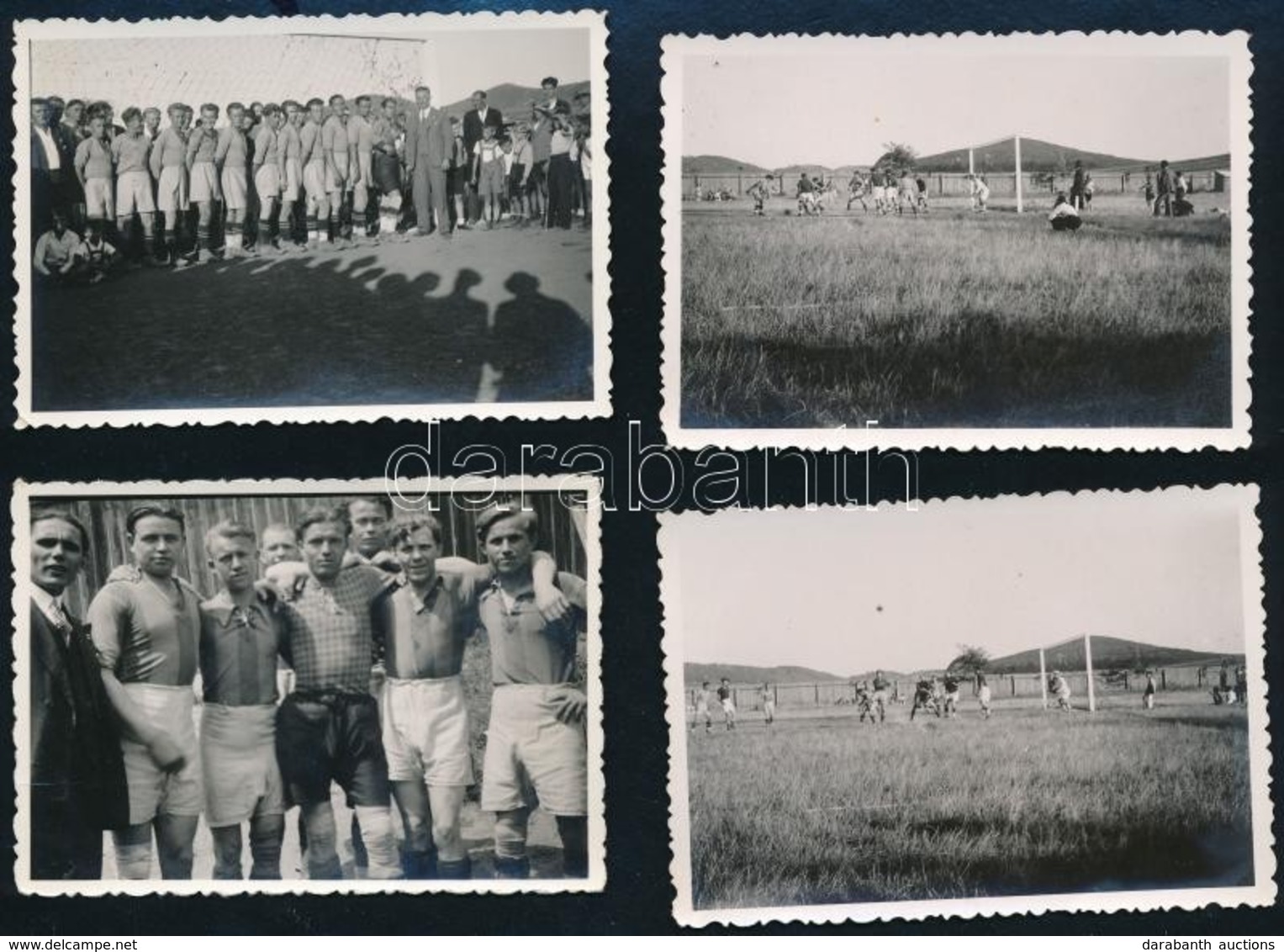 1935-1936 Máriaremete, Futball, ETSC Kupagyőztes Csapat, 4 Db Fotó, 6×9 Cm - Otros & Sin Clasificación