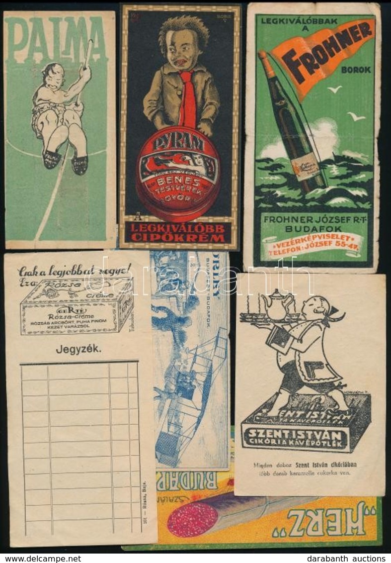 Cca 1910-1930 Vegyes Számolócédula Tétel (Szent István Cikória, Rózsa Creme, Palma, Stb.) - Publicidad