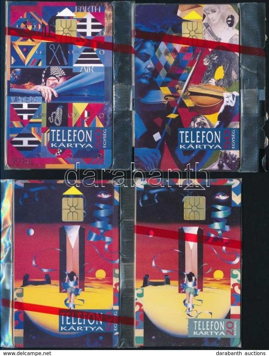 1992 K. Némethy - Vető Festmények. Használatlan, 
Telefonkártya, Bontatlan Csomagolásban. 4 Db Különböző - Sin Clasificación