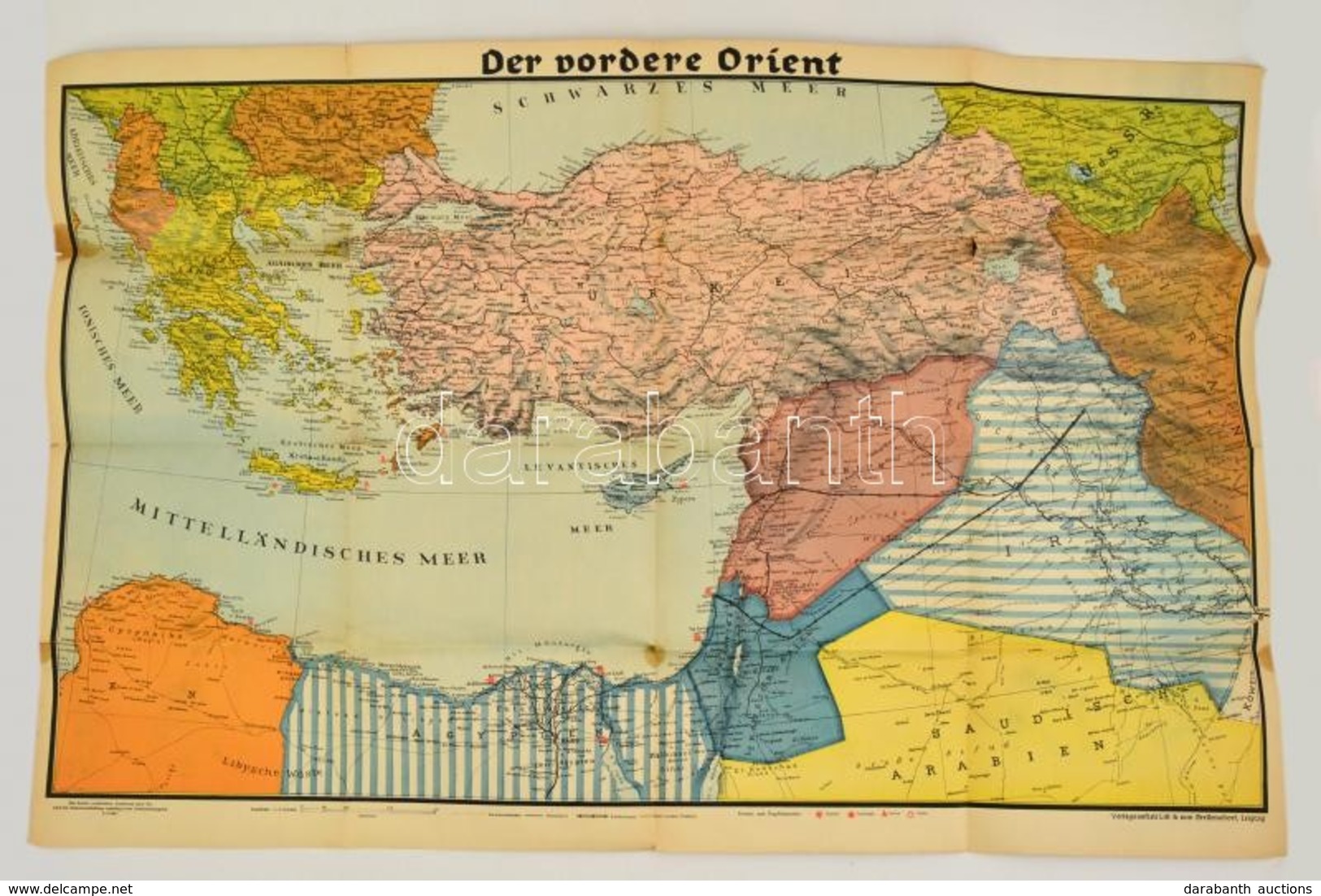 1941 A Közel-Kelet és A Balkán Térképe 65x100 Cm - Otros & Sin Clasificación