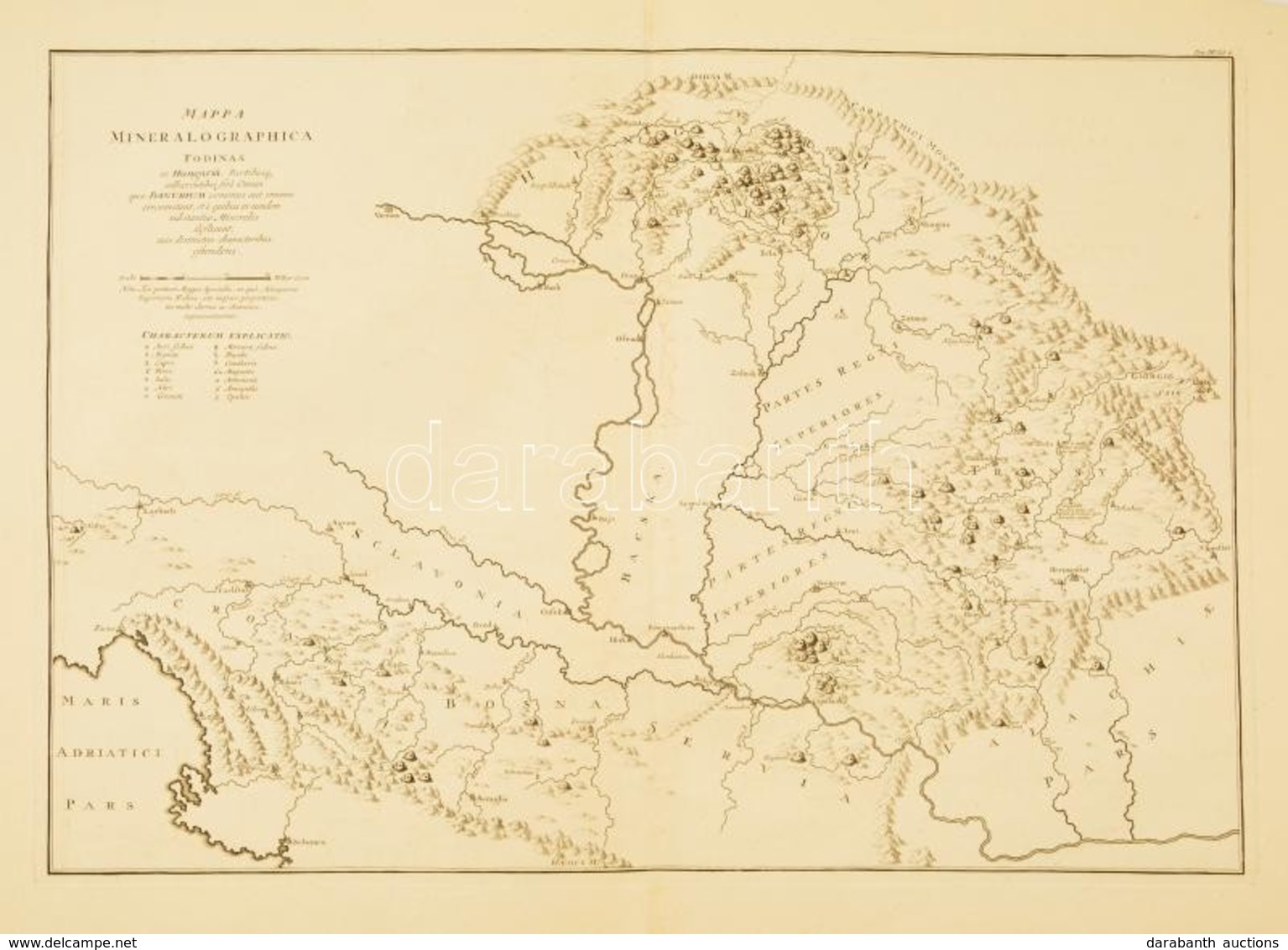 1725 A Kárpát-medence és A Dinári-hegység Bányáinak Térképe. Marsigli, Luigi Ferdinando (1658-1730): Danubius Pannonico- - Otros & Sin Clasificación