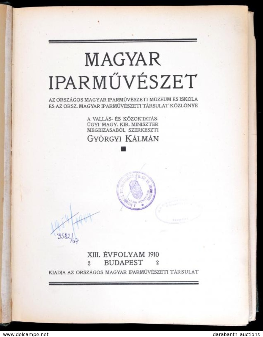 1913 Magyar Iparművészet C. Lap Teljes évfolyama. Egészvászon Kötésben. - Sin Clasificación