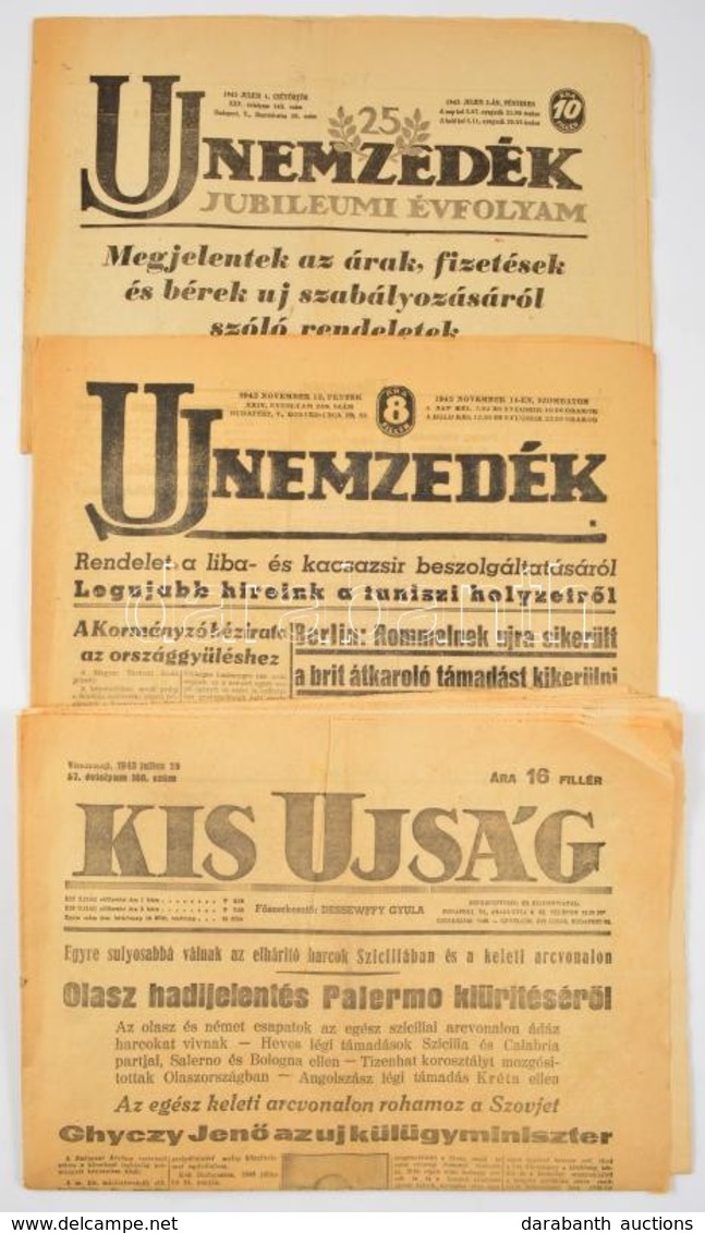 1943 Az Új Nemzedék C. újság Két Száma, Valamint A Kis Ujság Egy Száma - Sin Clasificación