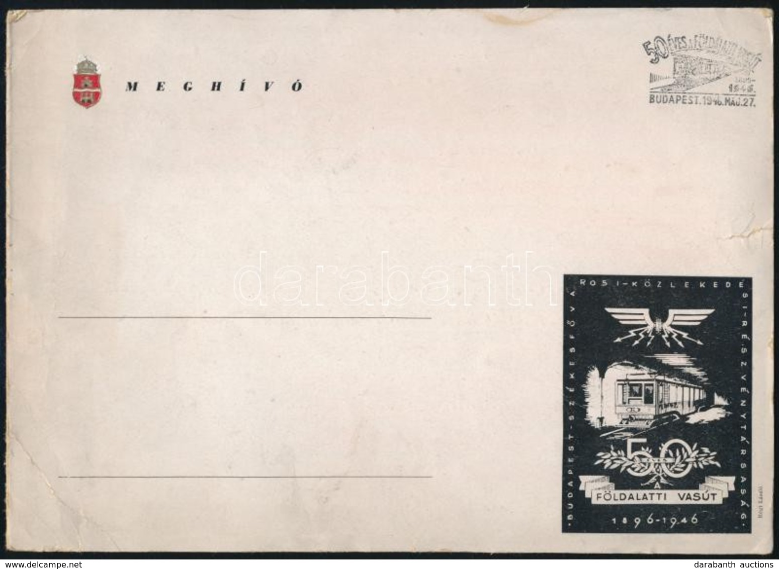 1946 Meghívó A Földalatti Vasút 50. évfordulója Alkalmából Tartott ünnepségre. Képekkel . Közlekedési Múzeum. 24x17 Cm 4 - Sin Clasificación