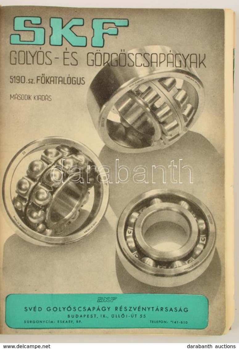 1952 SKF Golyós- és Görgőscsapágyak 5190. Sz Főkatalógus. Bp., Athenaeum. Második Kiadás. Kiadói Félvászon-kötés, Hiányz - Ohne Zuordnung