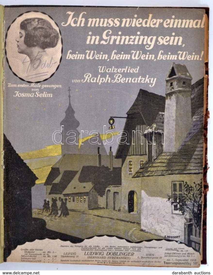 Cca 1910 Magyar és Osztrák Nóták Kottaiból összeállított Kotta Füzet Félvászon Kötésben. - Otros & Sin Clasificación