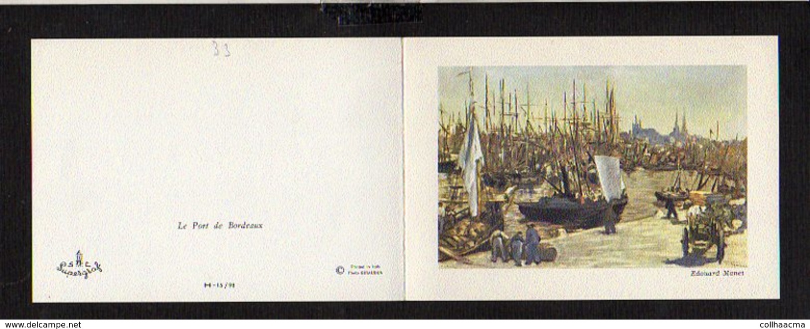 33 Le Port De Bordeaux / Oeuvre De Edouard Manet ( Carte  De Voeux Double ) - Bordeaux