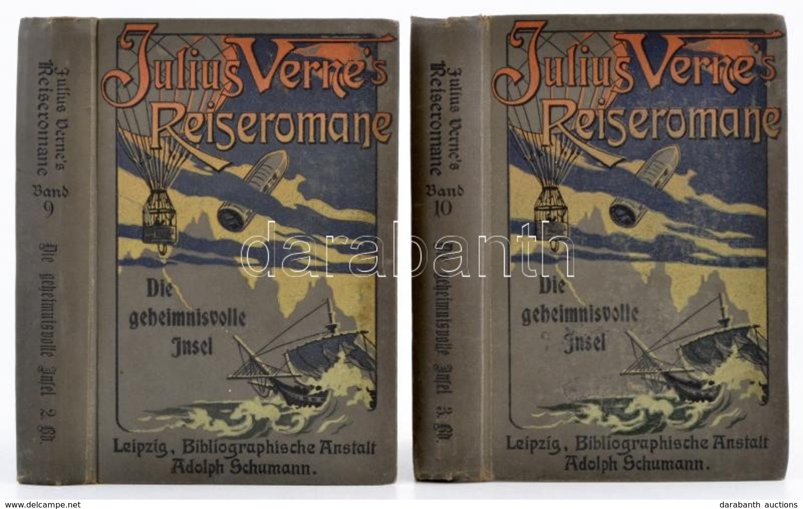 Jules Verne: Die Geheimnisvolle Insel. II-III. Köt. Julius Verne's Reiseromance. Band 9-10. Leipzig, é.n.,Bibliographisc - Ohne Zuordnung