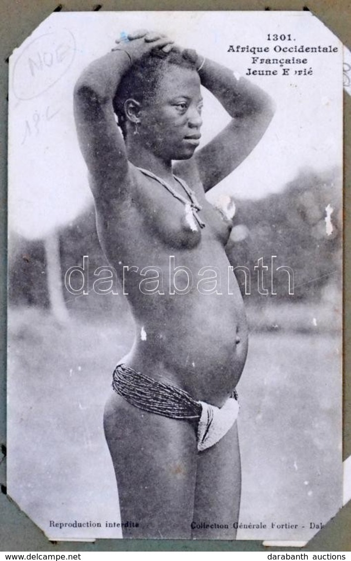 ** * Kb. 40 Db RÉGI Afrikai Meztelen Folklór Motívum Képeslap Kis Albumban / Cca. 40 Pre-1950 African Nude Folklore Moti - Sin Clasificación