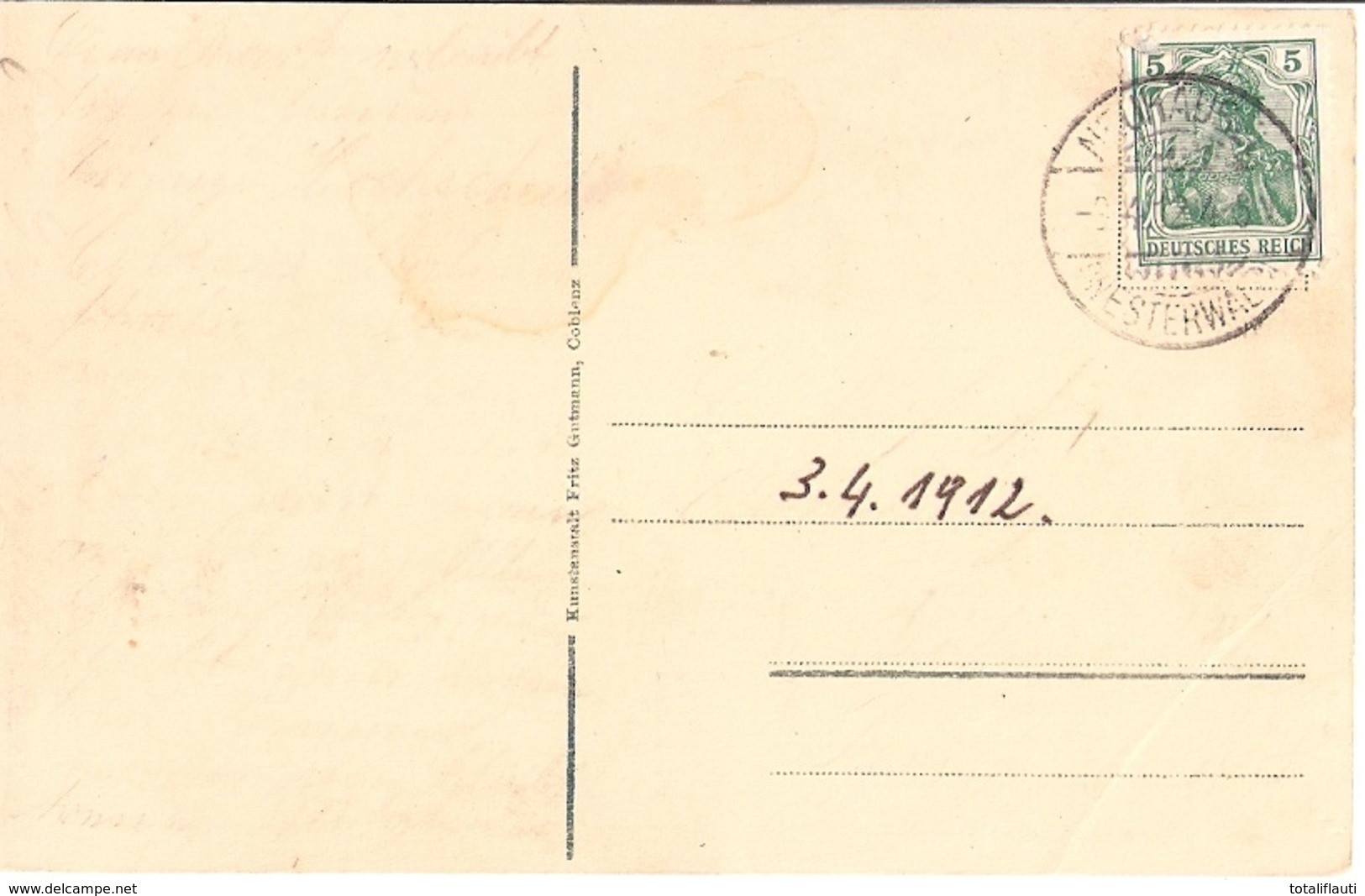 Gruss Aus SIMMERN B Koblenz Westerwald Wirtschaft & Bäckerei Jak. Wirges Gelaufen 9.4.1912 - Simmern