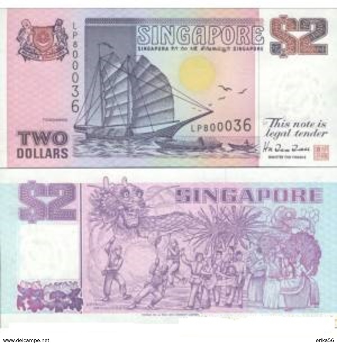 BILLET  SINGAPOUR 2 DOLLAR - Singapore