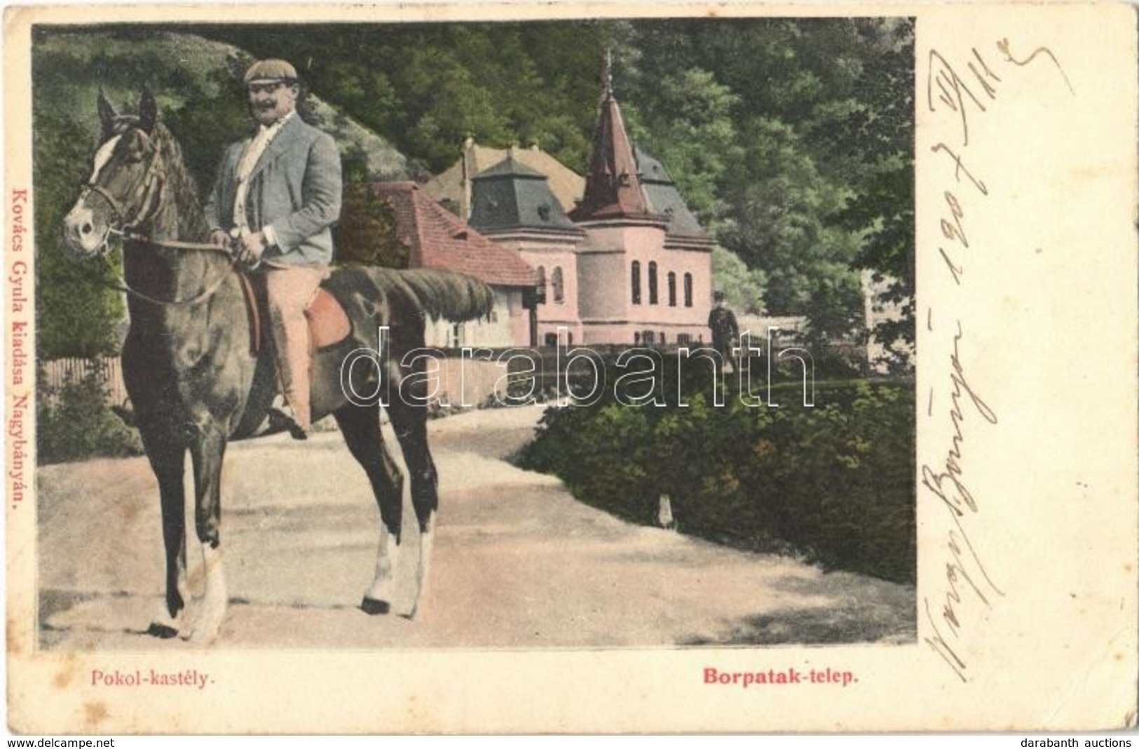 T2/T3 1907 Borpatak, Borpatak-telep, Valea Borcutului; Pokol-kastély. Kovács Gyula Kiadása / Castle (EK) - Ohne Zuordnung