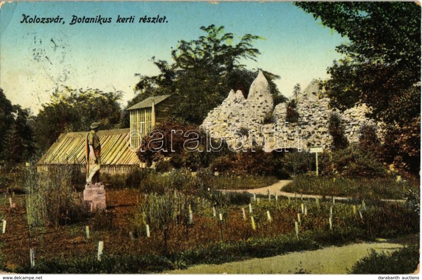 * T2/T3 1913 Kolozsvár, Cluj; Botanikus Kert, Szobor / Botanical Garden, Statue (EK) - Ohne Zuordnung