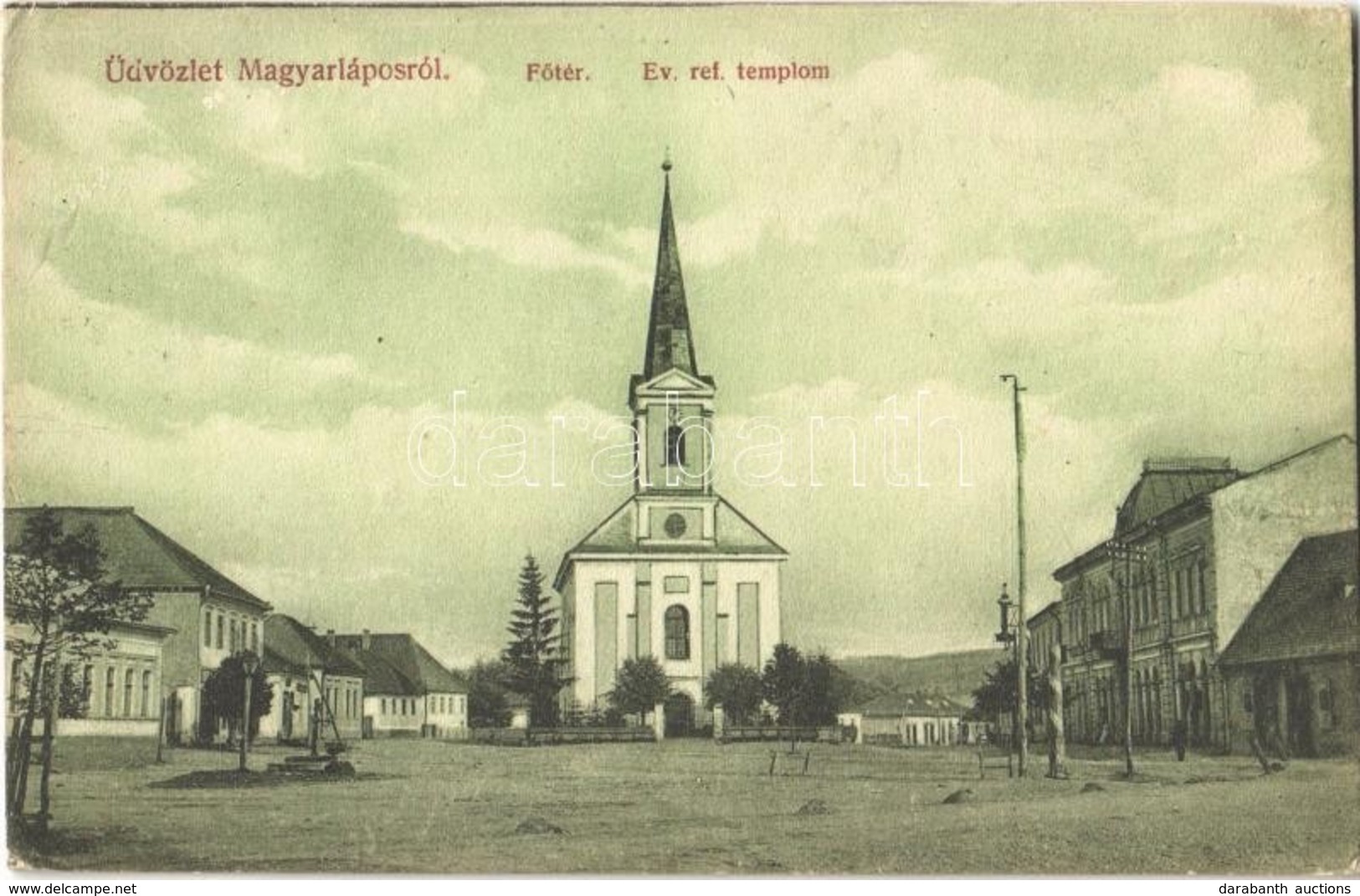 T2/T3 1913 Magyarlápos, Oláhlápos, Targu Lapus; Fő Tér, Református Templom. Teitelbaum S. L. Kiadása / Main Square, Calv - Sin Clasificación