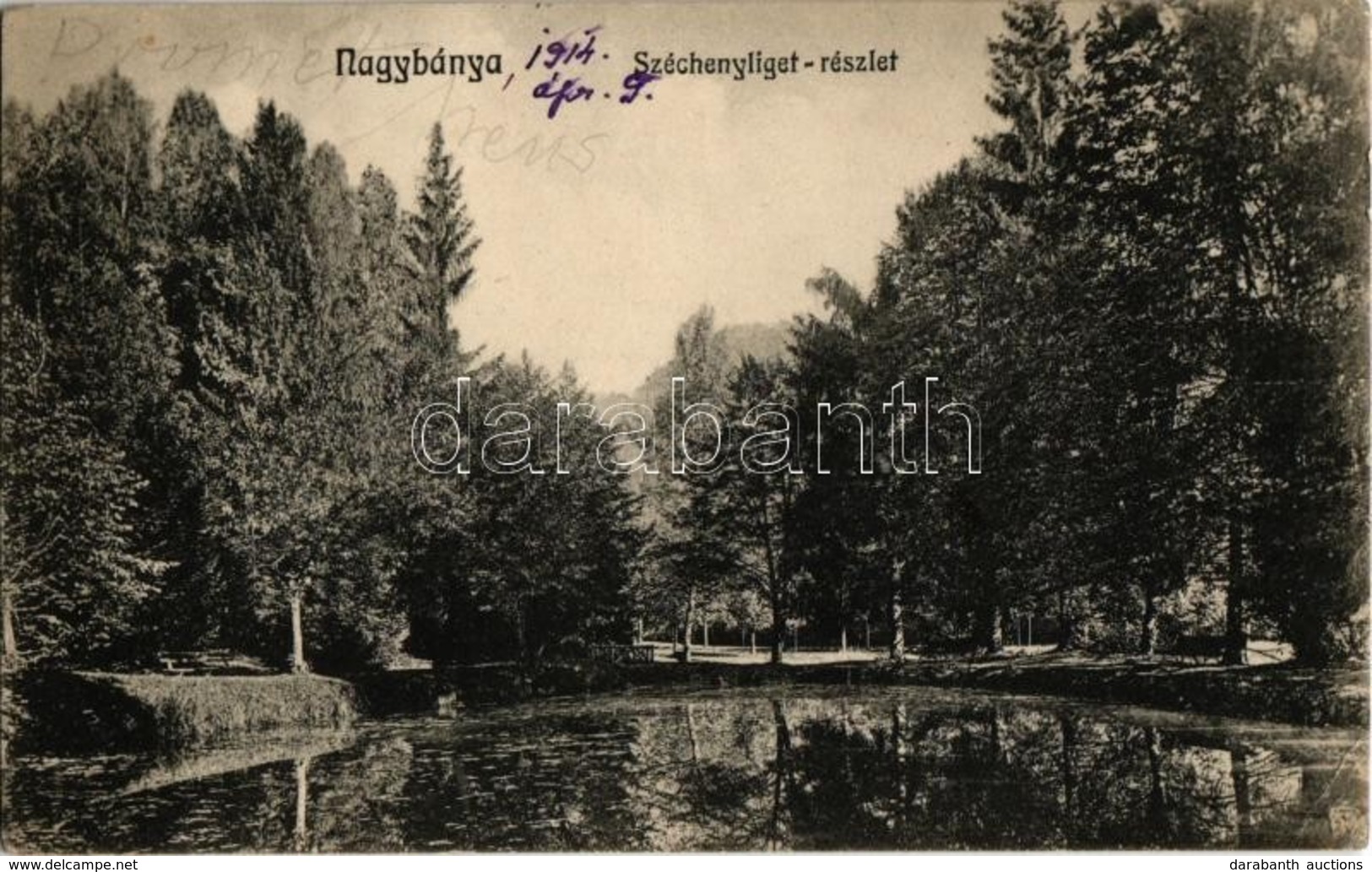 T2/T3 1914 Nagybánya, Baia Mare; Széchenyi Liget. Kovács Endre Kiadása / Park (EK) - Ohne Zuordnung