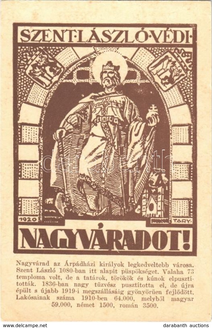 ** T1/T2 Nagyvárad, Oradea; Szent László Védi Nagyváradot! / Ladislaus I Of Hungary Protects Oradea! Hungarian Irredenta - Ohne Zuordnung