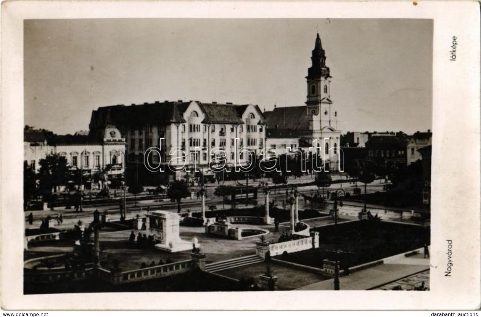 ** T1/T2 Nagyvárad, Oradea; Fő Tér, Eltávolított Ferdinand Lovasszobor, Templom / Square, Removed Statue Of Ferdinand I  - Sin Clasificación