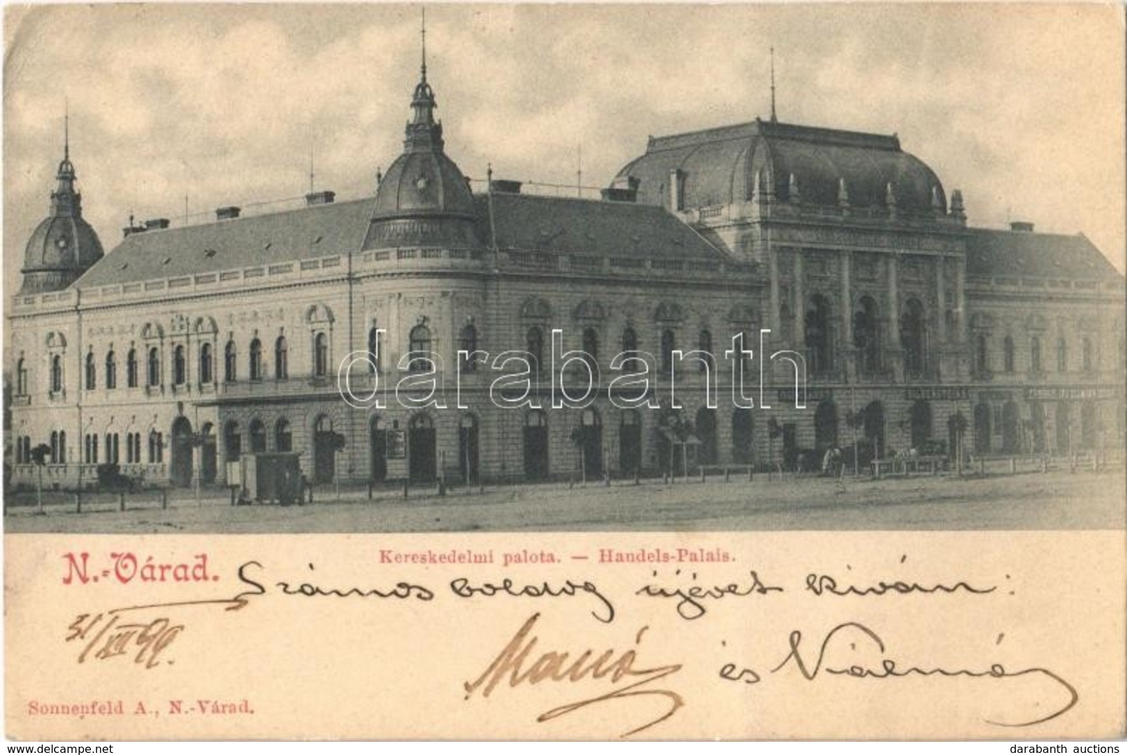 T2/T3 1899 Nagyvárad, Oradea; Kereskedelmi Palota / Handels Palais / Palace Of Commerce (EK) - Ohne Zuordnung