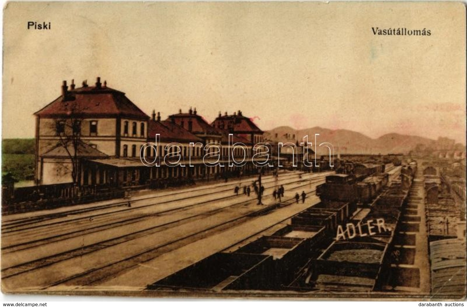 * T2/T3 Piski, Simeria; Vasútállomás A Vágányokkal, Tehervonatok. Adler / Railway Station With Freight Trains  (EK) - Sin Clasificación