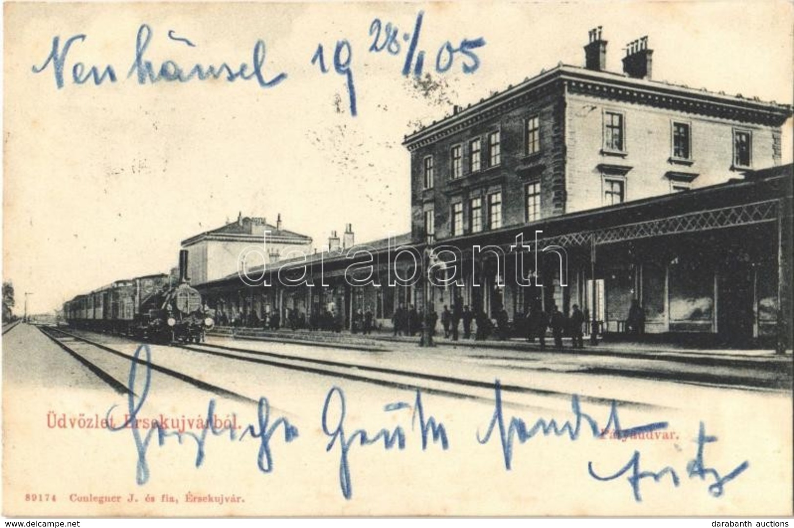 T2 1905 Érsekújvár, Nové Zamky; Vasútállomás. Conlegner J. és Fia / Bahnhof / Railway Station - Sin Clasificación