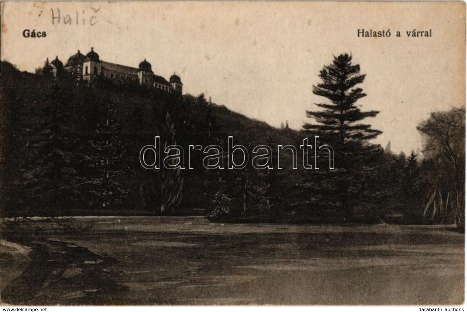 T2/T3 Gács, Halic; Halicsky Zámok / Vár, Halastó. Kiadja Surányi László / Castle, Lake - Sin Clasificación