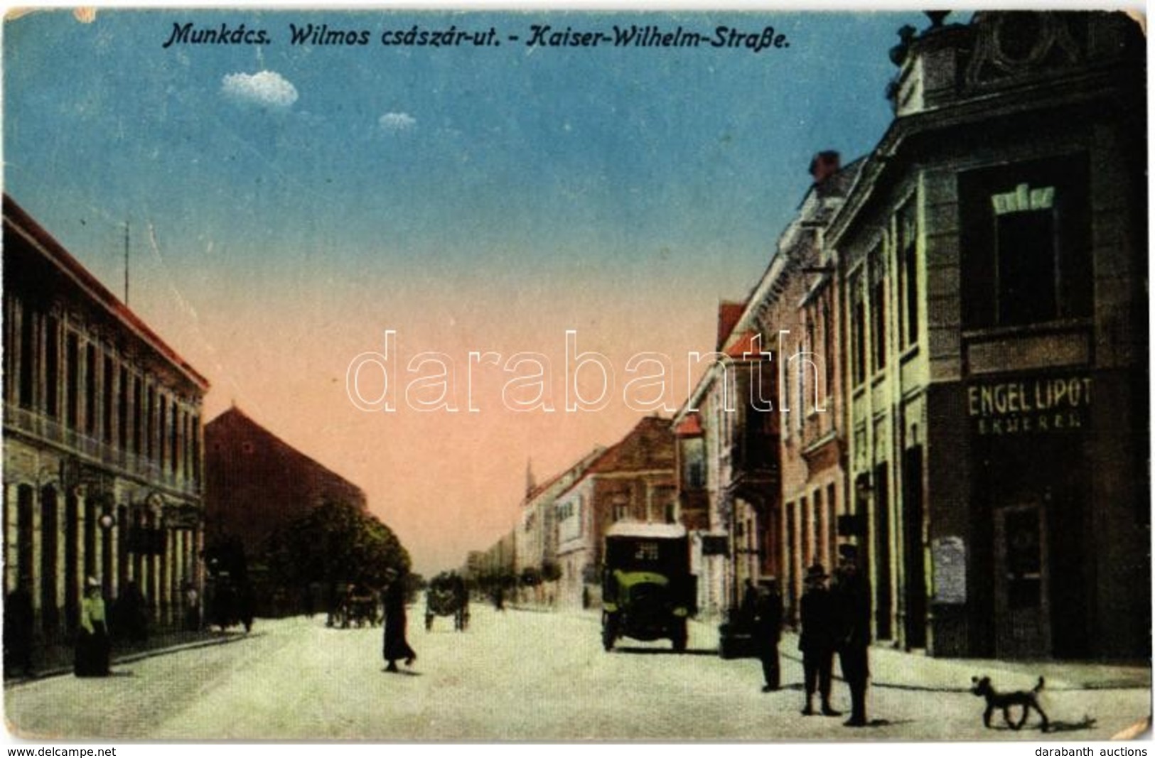 * T3 Munkács, Mukacheve, Mukacevo; Vilmos Császár út, Autó, Engel Lipót ékszerész üzlete / Street View With Automobile A - Sin Clasificación