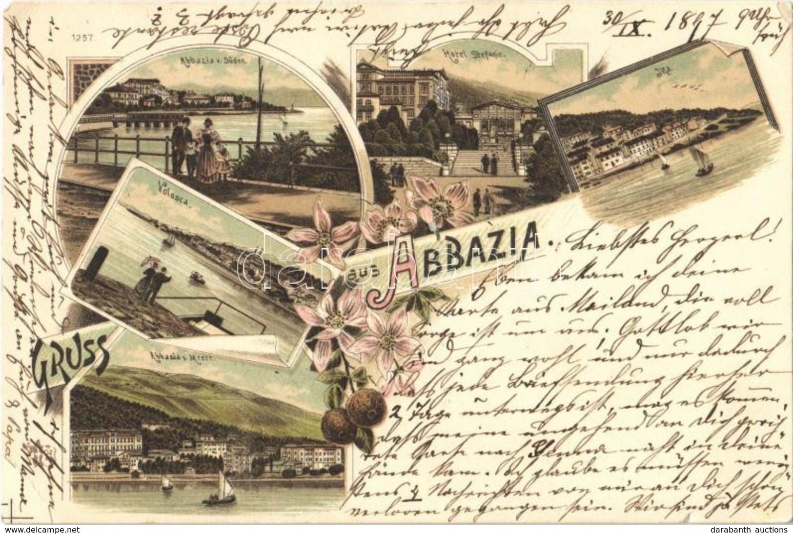 T2/T3 1897 (Vorläufer!) Abbazia, Opatija; Hotel Stefanie, Ika, Volosca, Abbazia V. Süden Und V. Meere / Hotel, Volosko,  - Otros & Sin Clasificación