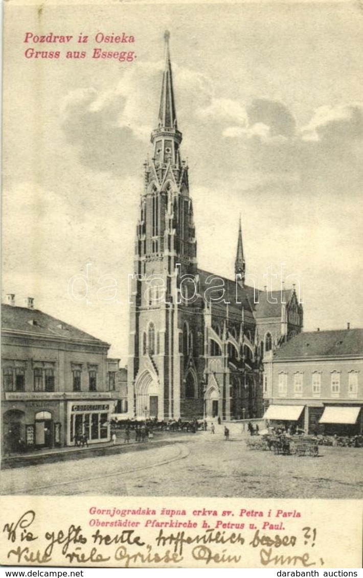 T2/T3 1905 Eszék, Esseg, Osijek; Oberstädter Pfarrkirche H. Petrus U Paul / Gornjogradska Zupna Crkva Sv. Petra I Pavla, - Otros & Sin Clasificación