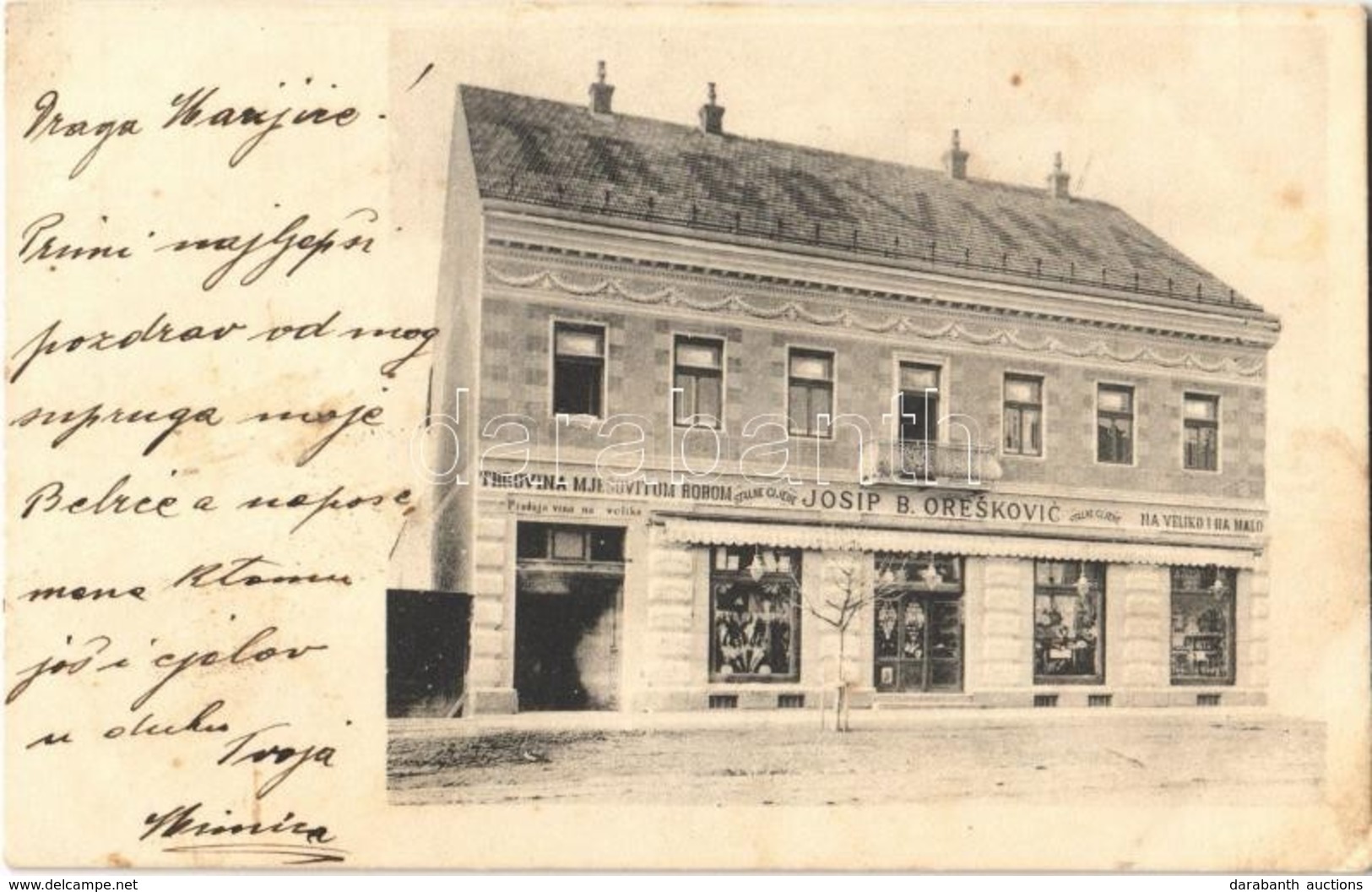 T2/T3 1907 Otocsán, Otocac; Trgovina Mjesovitom Robom Josip B. Oreskovic / Josip B. Oreskovic üzlete / Street View, Shop - Otros & Sin Clasificación