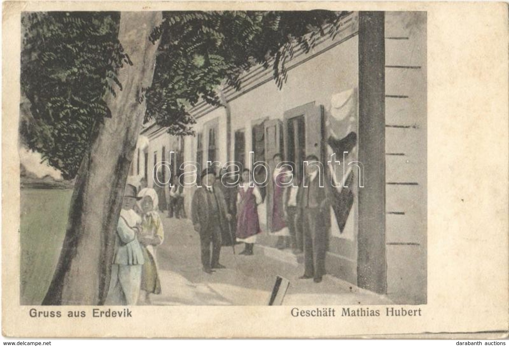 * T2/T3 1927 Erdővég, Erdewik, Erdevik; Geschä[t Mathias Hubert / Hubert Mátyás ülete / Shop Of Hubert (fl) - Ohne Zuordnung