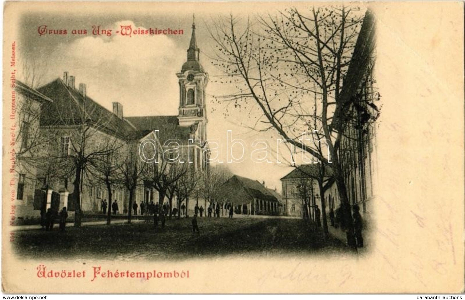 T3 1901 Fehértemplom, Ung. Weisskirchen, Bela Crkva; Utcakép, Templom / Street View With Church  (EB) - Sin Clasificación