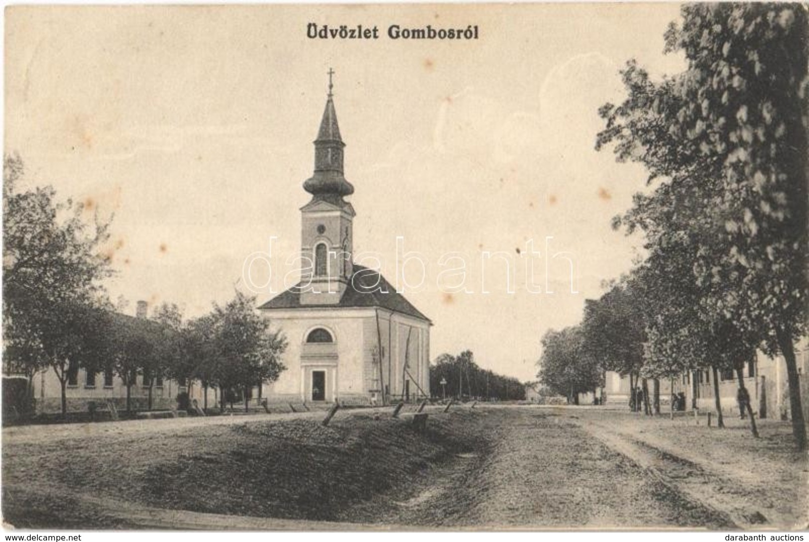 T2/T3 1913 Gombos, Bogojeva, Bogojevo;  Utca, Templom / Street View, Church (fl) - Ohne Zuordnung