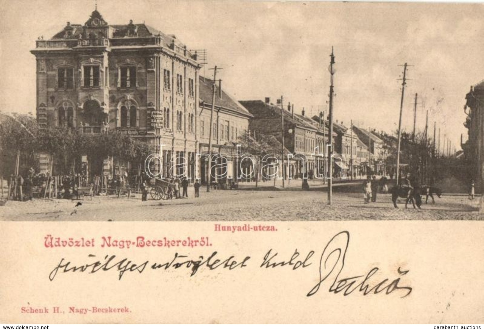 T2/T3 Nagybecskerek, Velky Beckerek, Zrenjanin; Hunyadi Utca, Fogorvos, Billitz János üzlete / Street, Dentist, Shops - Sin Clasificación