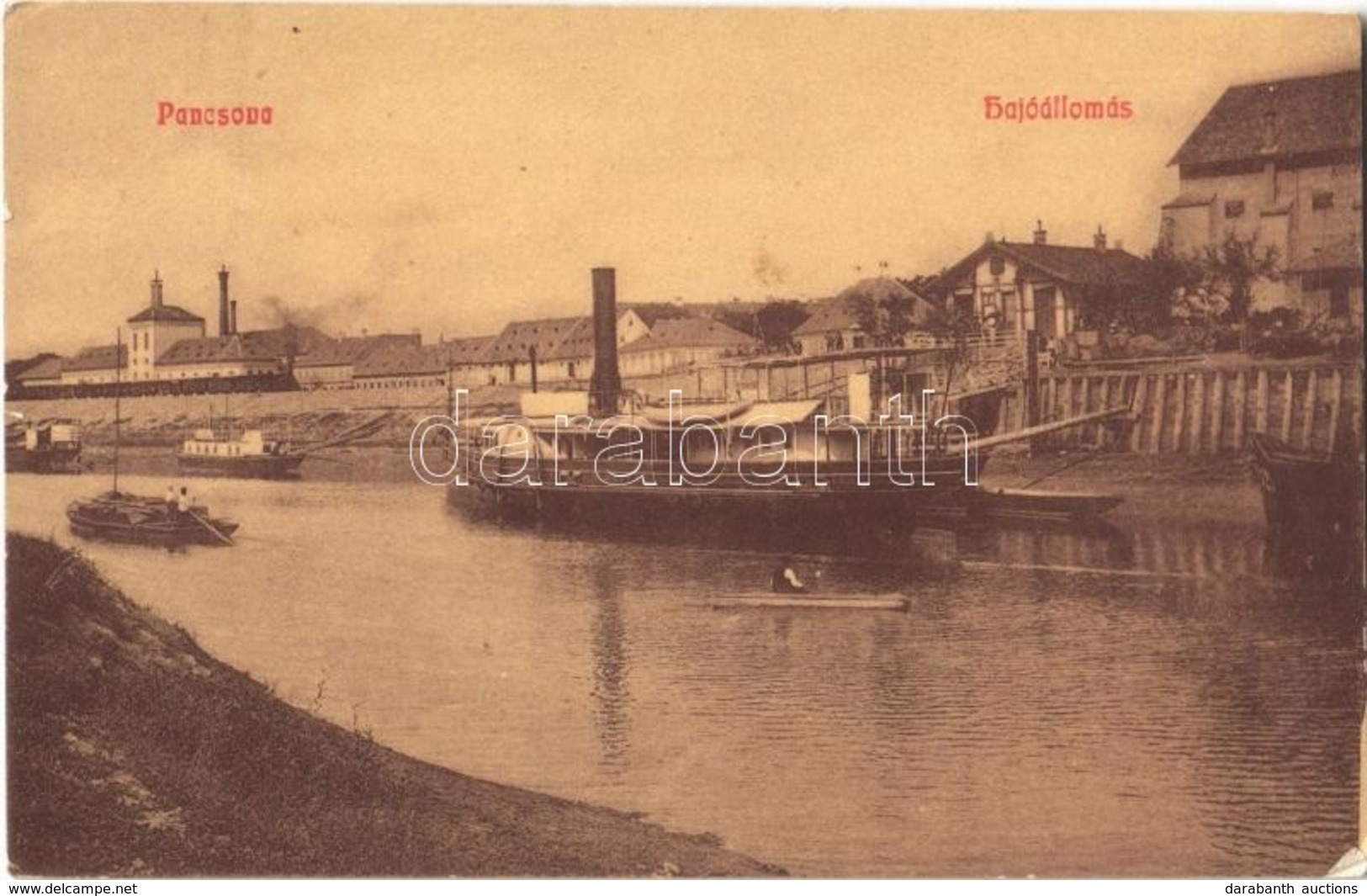 T2/T3 1908 Pancsova, Pancevo; Hajóállomás. W.L. (?) 770. / Port, Steamship (EK) - Sin Clasificación