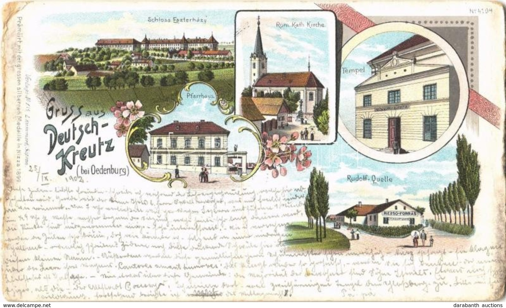 T3/T4 1902 Sopronkeresztúr, Németkeresztúr, Deutschkreutz Bei Oedenburg; Eszterházy Kastély, Római Katolikus Templom és  - Sin Clasificación