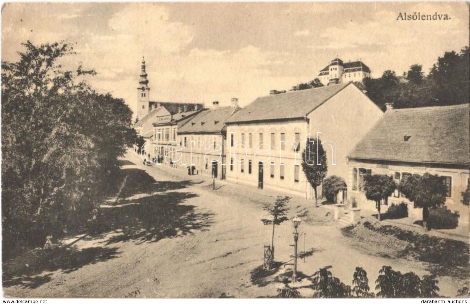 ** T2/T3 Alsólendva, Dolnja Lendava; Fő Utca, Vár (Bánffy Kastély), Templom, üzlet. Balkányi Ernő Kiadása / Main Street, - Sin Clasificación