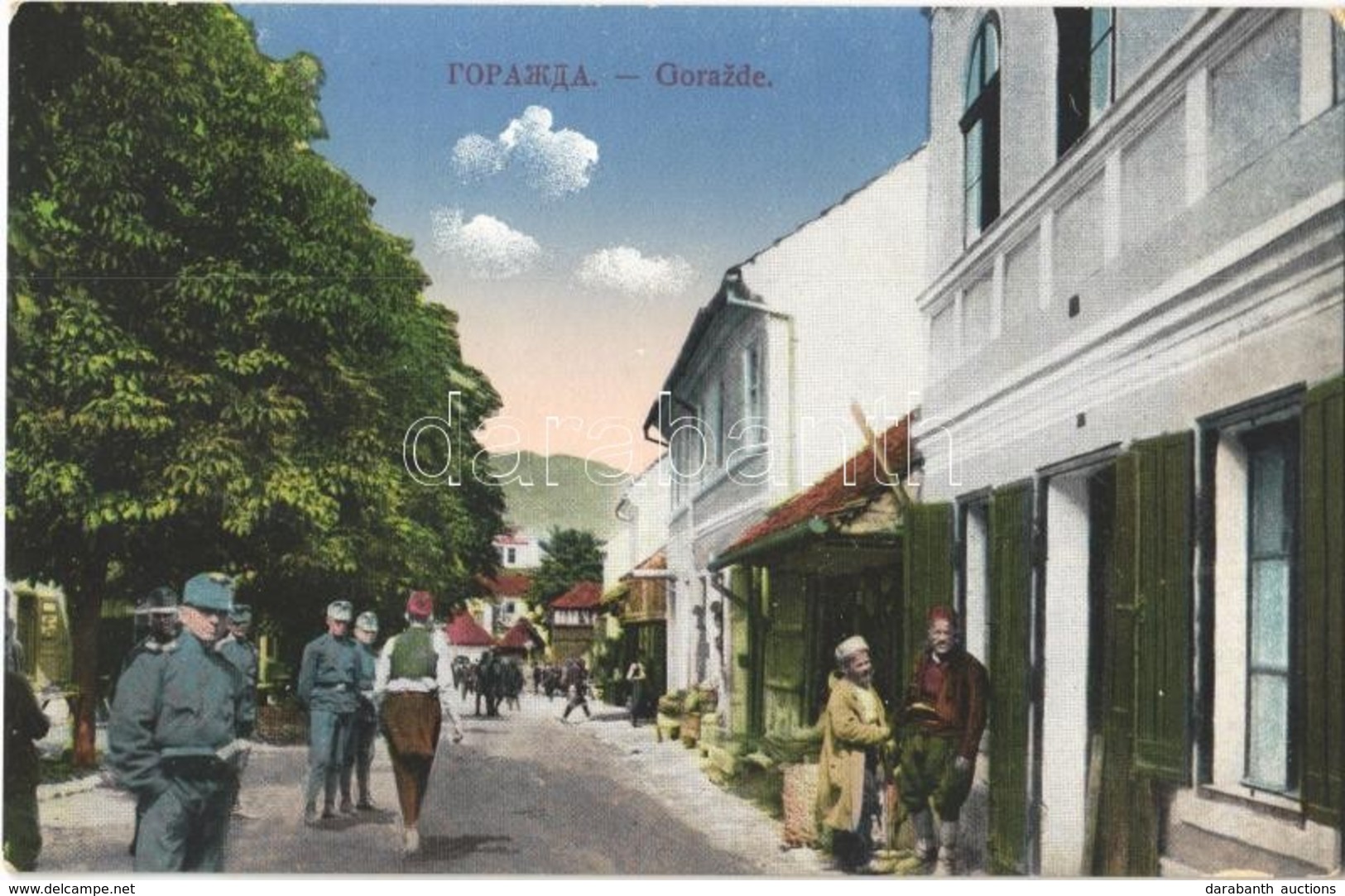 ** T1 Gorazde, Street View With Shops And Soldiers - Otros & Sin Clasificación