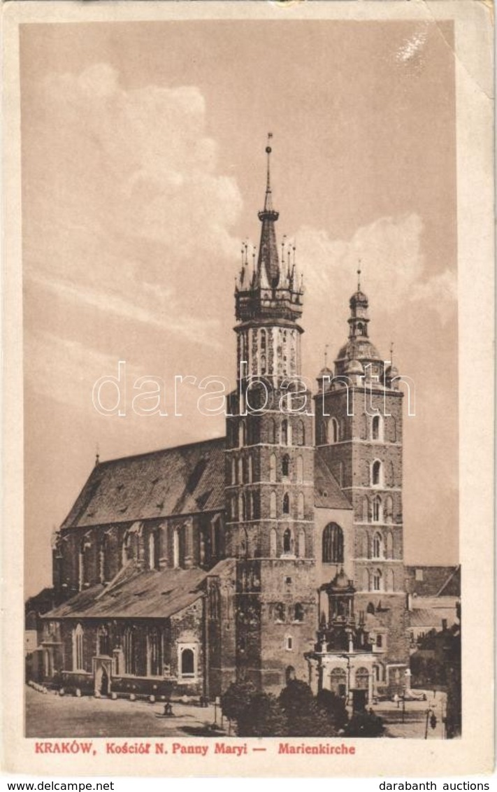 * T2/T3 1918 Kraków, Krakau, Krakkó; Kosciól N. Panny Maryi / Church + K.u.k. Schweres Artillerieregiment No. 2. Cancell - Otros & Sin Clasificación