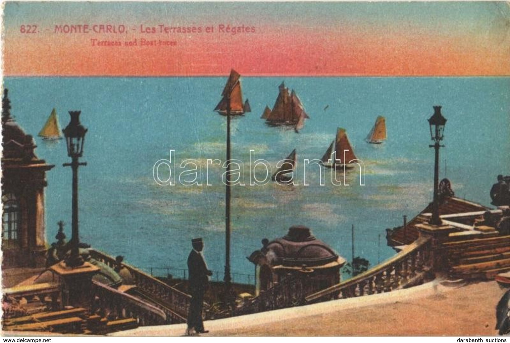 T2 1958 Monte-Carlo, Les Terrasses Et Régates / Terrace, Sailboats - Sonstige & Ohne Zuordnung