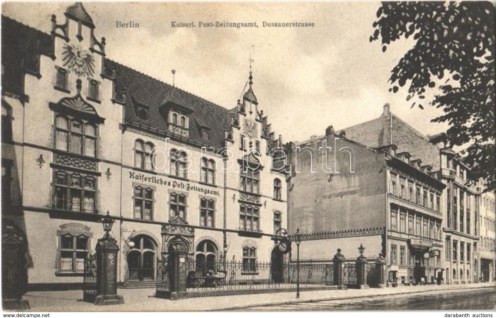 T1 1909 Berlin, Kaiserl. Post-Zeitungsamt, Dessauerstrasse / Newspaper Publishing Office - Ohne Zuordnung