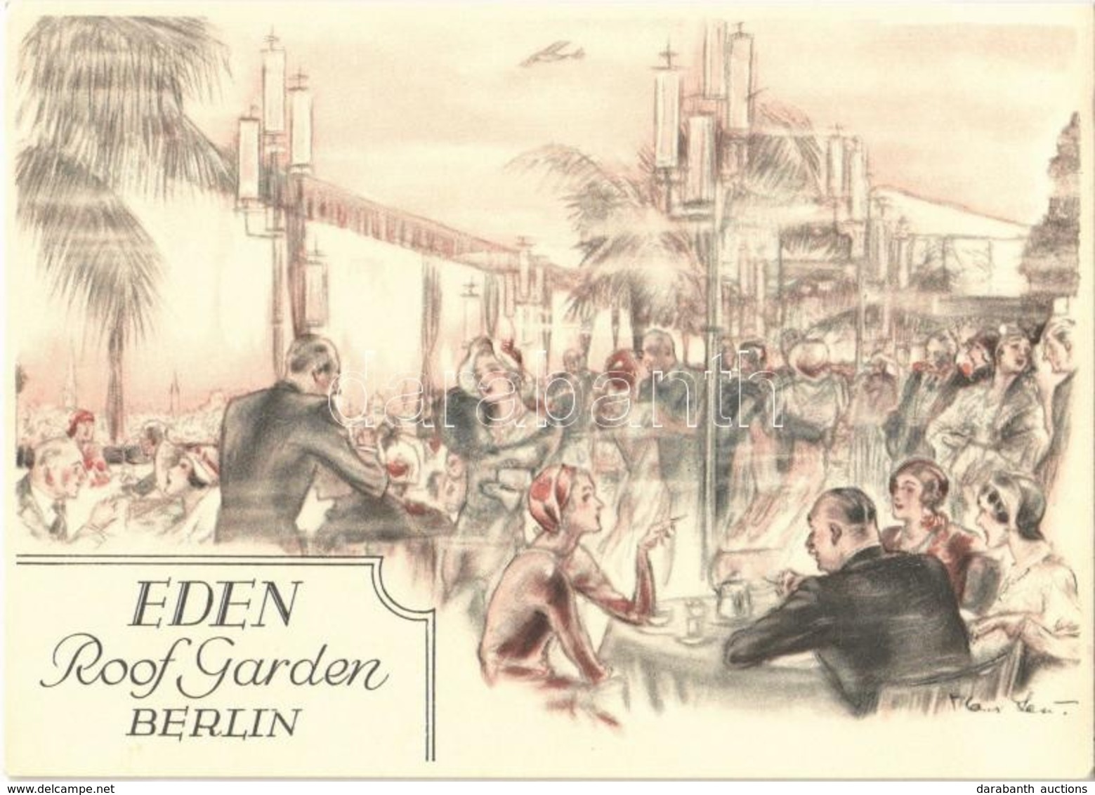 ** T1/T2 Berlin, Eden Hotel, Roof Garden, Advertisement Card (14,8 Cm X 10,5 Cm) - Sin Clasificación