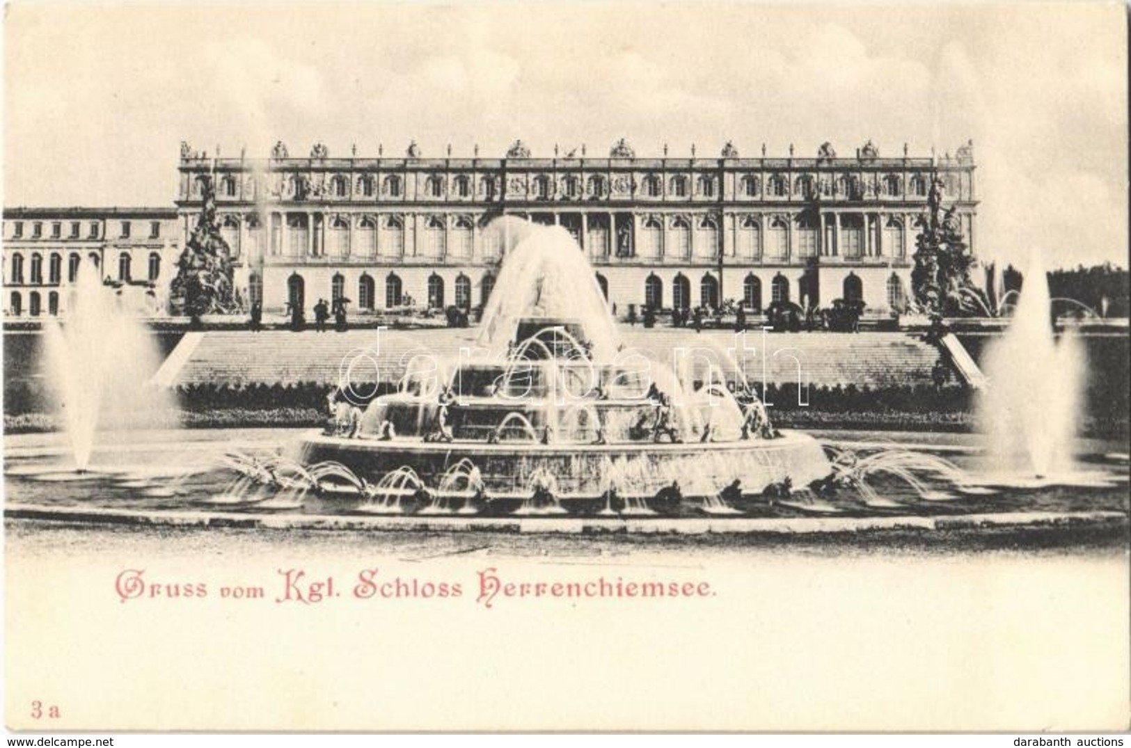 ** T1/T2 Herrenchiemsee, Kgl. Schloss / Royal Palace, Fountain - Ohne Zuordnung