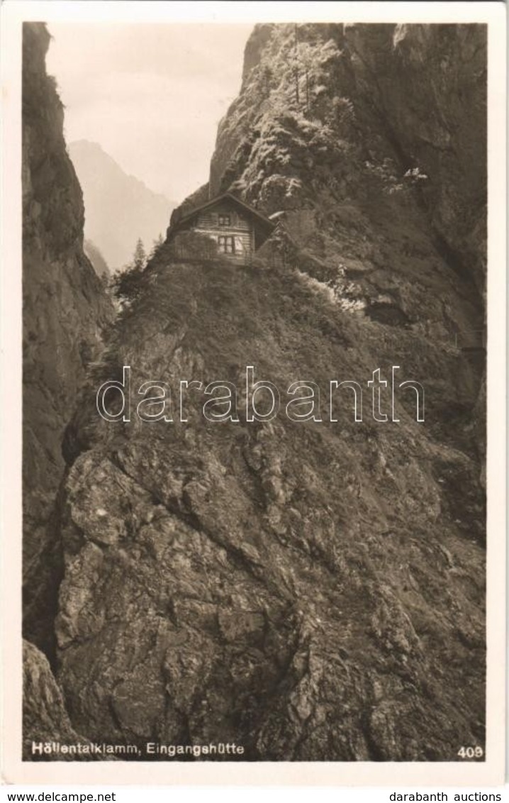 * T1 Höllentalklamm, Eingangshütte / Gorge, Entrance Hut + 'Höllental-Klamm S. Garmisch-Partenkirchen' Cancellation - Ohne Zuordnung