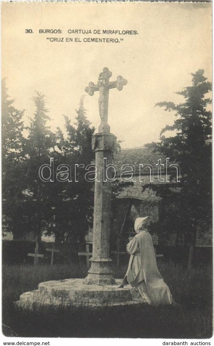 ** T2/T3 Burgos, Cartuja De Miraflores, 'Cruz En El Cementerio' / Miraflores Charterhouse, Monastery, Cross In The Cemet - Otros & Sin Clasificación