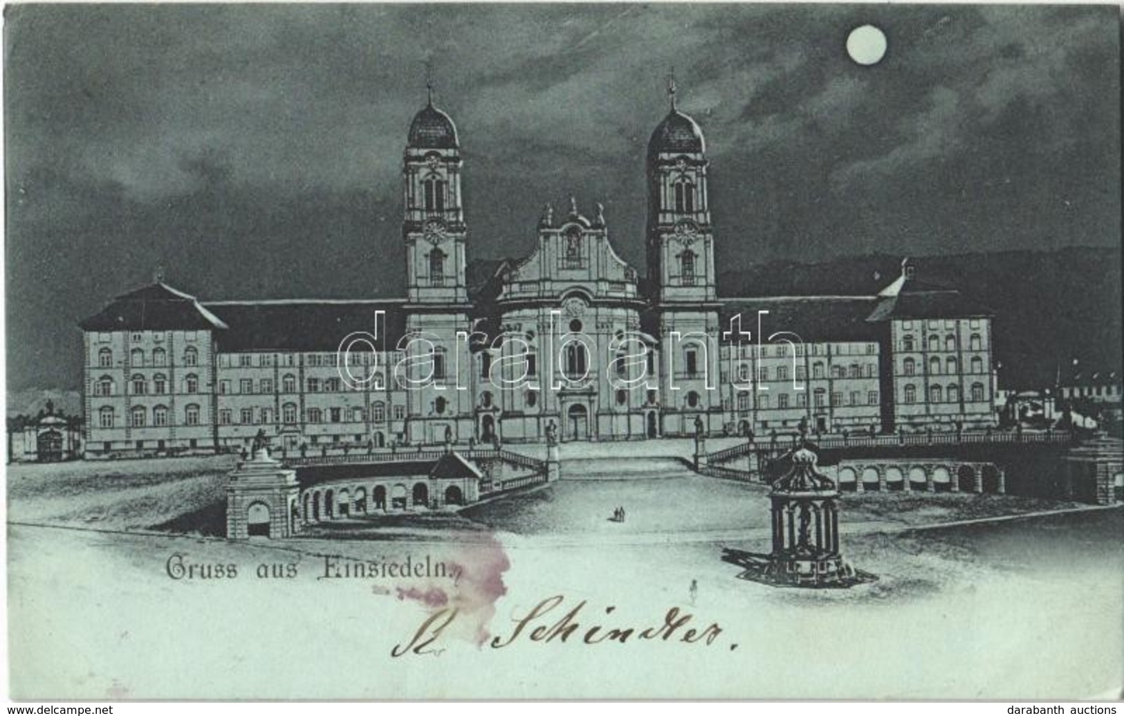 T2 1898 Einsiedeln, Abbey At Night - Sonstige & Ohne Zuordnung