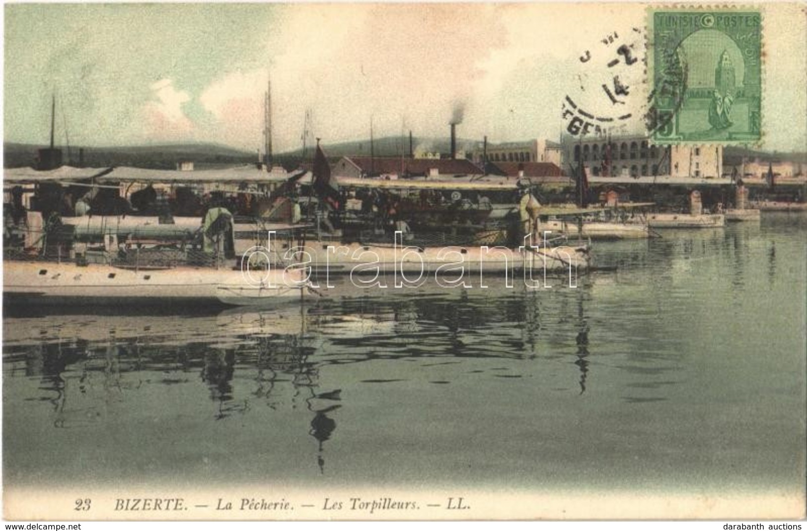 T1 1914 Bizerte, La Pecherie, Les Torpilleurs / Marina, Fishing Boats. TCV Card - Otros & Sin Clasificación